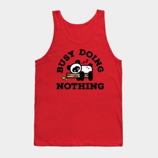 Busy Doing Nothing Panda Tank Top